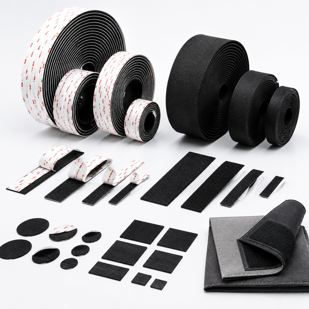 Hook and loop fastener rolls